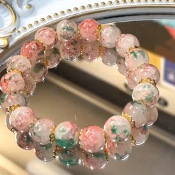 color pattern beads gradual change elasticity bracelet Korean style sweet fash..