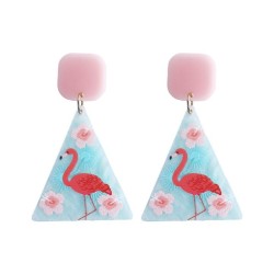 I Acrylic cartoon creative triangle print earrings summer small fresh wind