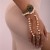 retro Bohemia ethnic style bracelet woman  diamond Pearl bracelet ring set