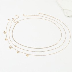 D diamond butterfly pendant multilayer chain set woman brief Metal chain