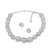occidental style earrings necklace set woman Round glass diamond exaggeratingnecklace