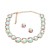 occidental style earrings necklace set woman Round glass diamond exaggeratingnecklace