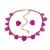 occidental style earrings necklace set woman heart-shaped glass diamond exaggeratingnecklace