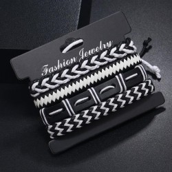  occidental style man multilayer leather braceletdiy four handmade weave set b..