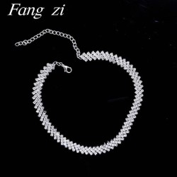 brief fully-jewelled necklace Collar Japan and Korea personality clavicle chai..