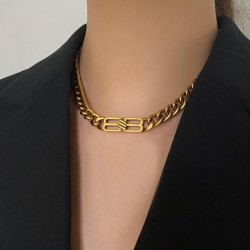 occidental style wind retro Double Word necklace personality chain chain man w..