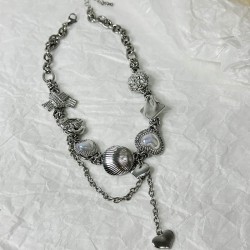 samll more elements Shells Peach heart necklace punk wind personality clavicle..