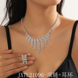  claw chain Rhinestone tassel earrings necklace set retro elegant temperament ..