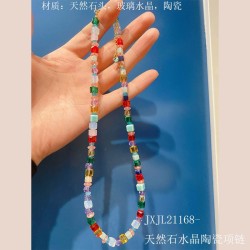 crystal ceramic necklace import beads beads necklace  brief temperament clavic..