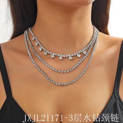   brief multilayer Rhinestone chain woman clavicle chain necklace  fashion per..