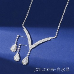  claw chain Rhinestone necklace earrings set crystal clavicle chain necklace