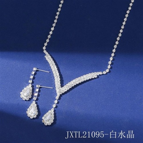  claw chain Rhinestone necklace earrings set crystal clavicle chain necklace