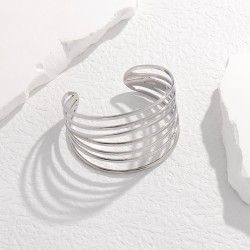 ins wind width titanium steel bangle geometry samll personality exaggerating o..