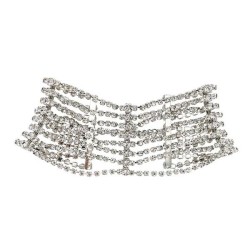  new fully-jewelled exaggerating multilayer chain  occidental style fashion Rh..