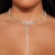 occidental style Rhinestone  fashion all-Purpose bow necklace  samll tassel chain woman necklace