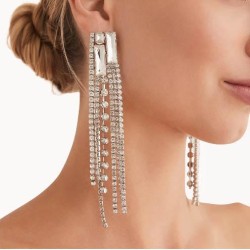 occidental style Rhinestone  fashion high tassel earrings  personality samll E..
