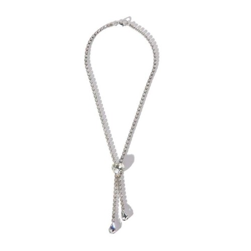  Rhinestone  brief temperament love necklace  drop tassel woman style chain necklace