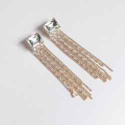 occidental style style fashion geometry square Rhinestone long style tassel ea..