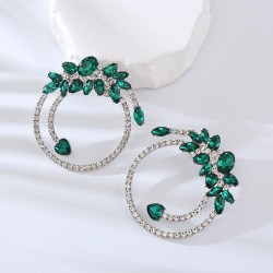 occidental style exaggerating earrings fashion embed colorful diamond temperam..