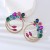 occidental style exaggerating earrings fashion embed colorful diamond temperament personality Round high Earring