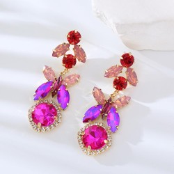 occidental style fashion earrings woman personality embed colorful diamond mul..