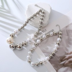 occidental style woman fashionins wind beads imitate Pearl necklace necklace