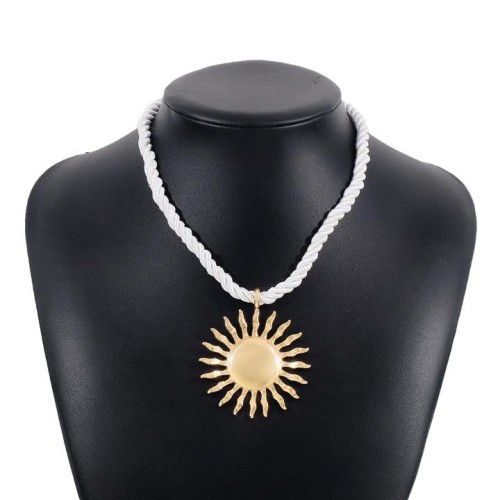 occidental style sun flower pendant clavicle chain  fashion Metal necklace earrings set
