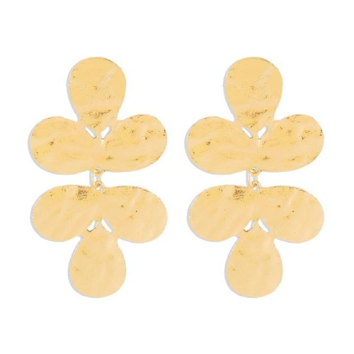 occidental style fashion exaggerating flowers splice earrings  retro Metal three clover earring Alloy Earring