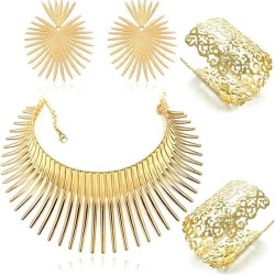 Africa circle necklace punk Metal Collar fashion Alloy earrings bangle