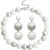 occidental style fashion temperament Round Pearl earrings necklace wind exaggerating samll set