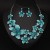  occidental style exaggerating luxurious fully-jewelled flowers necklace earrings set banquet