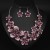  occidental style exaggerating luxurious fully-jewelled flowers necklace earrings set banquet