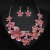  occidental style exaggerating luxurious fully-jewelled flowers necklace earrings set banquet