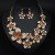  occidental style exaggerating luxurious fully-jewelled flowers necklace earrings set banquet