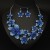  occidental style exaggerating luxurious fully-jewelled flowers necklace earrings set banquet