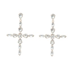 super claw chain cross earrings woman Rhinestone fully-jewelled occidental sty..