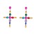 super claw chain cross earrings woman Rhinestone fully-jewelled occidental style exaggerating Earringearrings