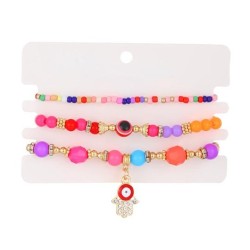 occidental style three set Anklet  retro Bohemia ethnic style beads eyes foot