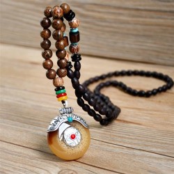  retro ethnic style handmade beads necklace woman long style sweater chain Aut..