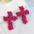 occidental style Cloth flowers cross earrings  handmade production fashion high Earring woman