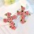 occidental style Cloth flowers cross earrings  handmade production fashion high Earring woman