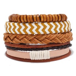  brief handmade weave multilayer leather braceletdiy four man woman