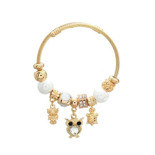 occidental style bangle style bracelet woman owl pendant giftbracelet