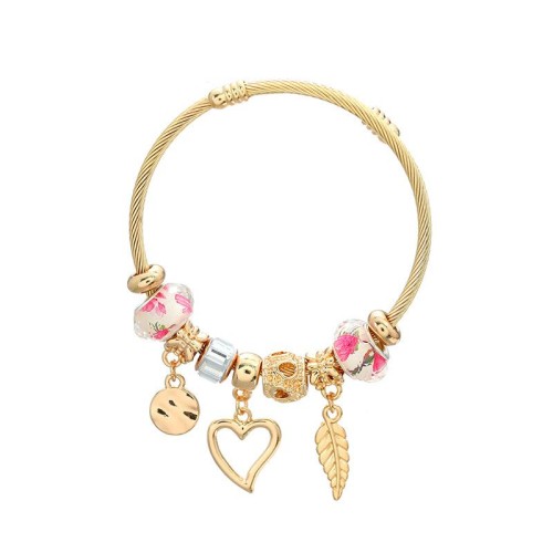 occidental style bangle style bracelet woman Alloy leaves heart-shaped pendantbracelet