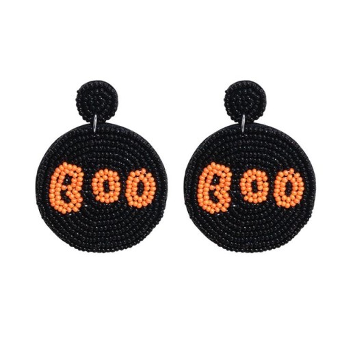 occidental style ethnic style earrings handmade beads Round Word boo creative earrings