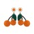 occidental style sweet small fresh fruits cherry diamond beads Alloy style earrings fashion brief samll Earring