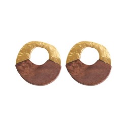 summer occidental style creative brief retro Metal splice Irregular Round ear ..