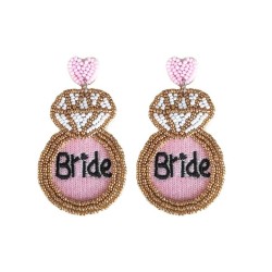 i occidental style creative handmade beads love diamond earring woman bride ma..