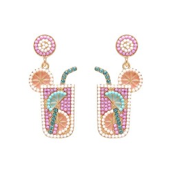 summer occidental style exaggerating enamel beads diamond earrings personality..