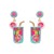 summer occidental style exaggerating enamel beads diamond earrings personality earring
